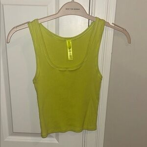 SKIMS Neon Green Ribbed Tank Top